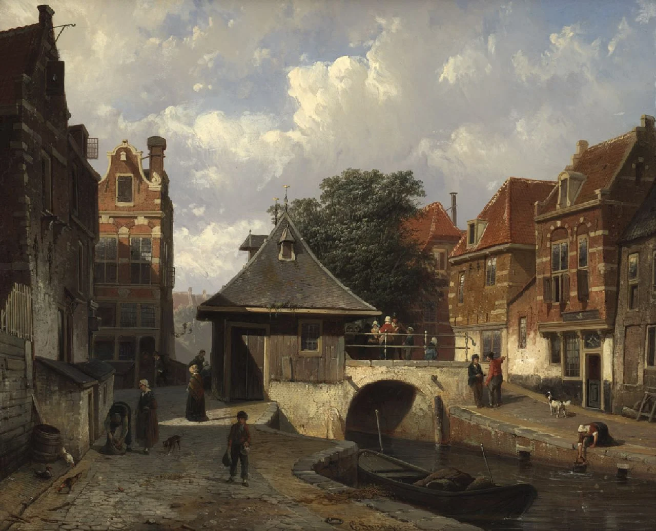 Detail van Springers schilderij van de Vischbrug